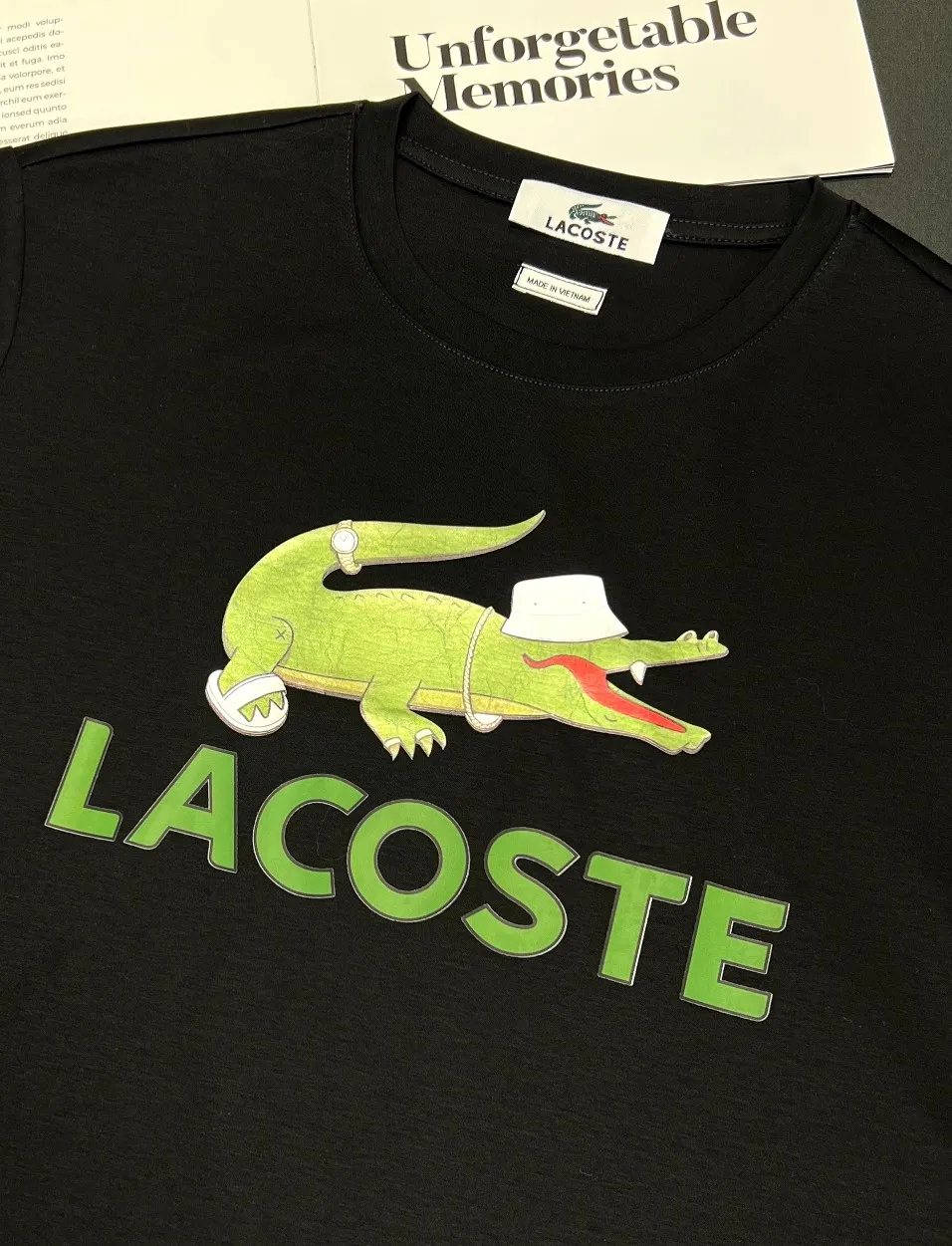 2026 New Arrival mercerized cotton spring and summer 200g short-sleeved T-shirt logo: LACOSTE Process: silicone Color: black/white Sizes: M-3XL